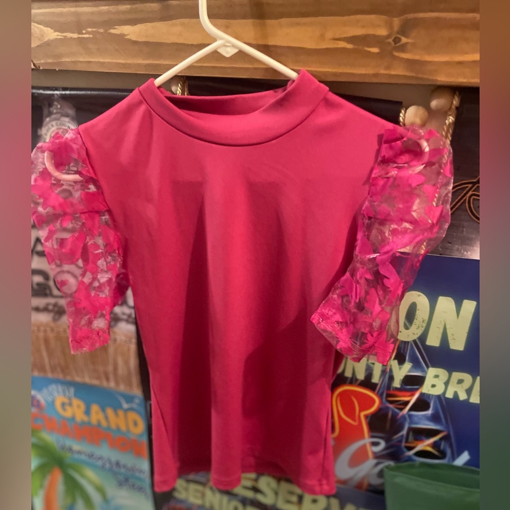 Pink butterfly blouse